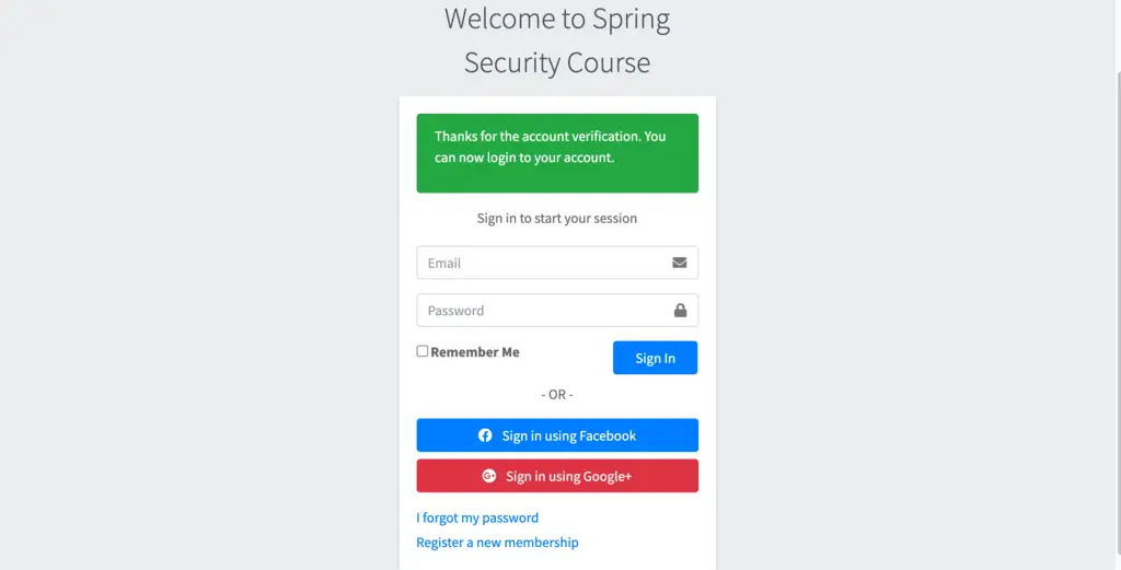 Spring Security- Account verified
